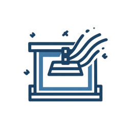 Screen printing service icon showing vivid print
